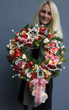 wianek świąteczny Christmas with Tendom Extra, śr.40cm