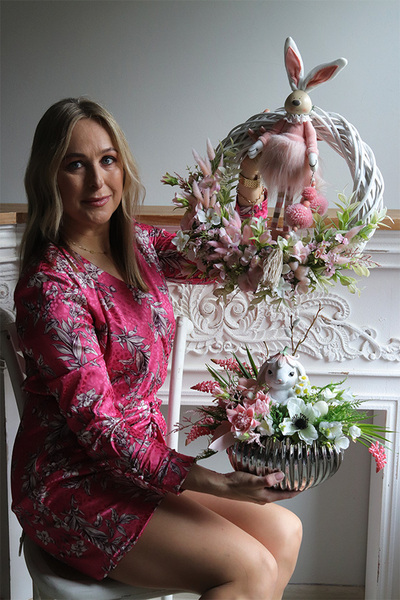Sweet Spring, wielkanocny wianek dekoracyjny z zajączkiem
