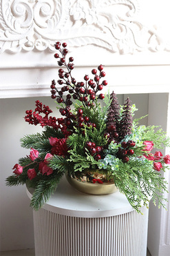 Bordo Xmas, świąteczny stroik zimowy, wym.40x48x35cm