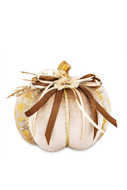 dekoracyjna dynia, Pumpkin Autumn, welurowa B, wym.15x16x16cm