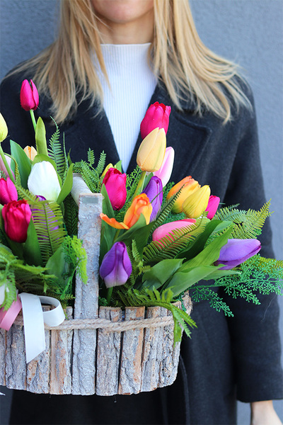 Tulipany Kolorowe, komplet dekoracji nagrobnych