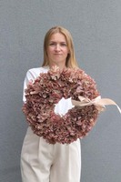 Jesienne Hortensje 2, wianek na drzwi z hortensji