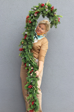 Naturalna Gwiazdka, świąteczna girlanda na kominek, dł.200cm