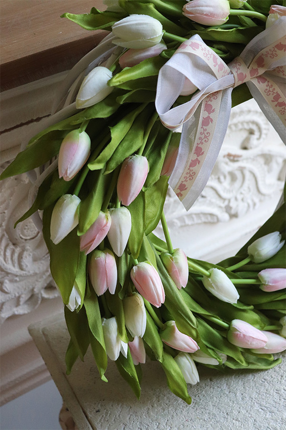 wianek z tulipanów, Witaj Wiosno Baby Pink