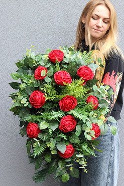 OD RĘKI Sempre Rotto, okazała wiązanka nagrobna patriotyczna, dł.60cm