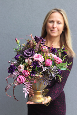 kompozycja kwiatowa Malinova Aubergina, wys.45cm 