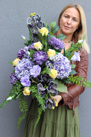 Ricotela, elegancki bukiet nagrobny we wkładzie, wys.64cm