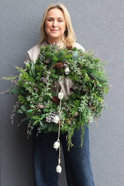 Como Winter, zimowy wianek zielony, śr.60cm