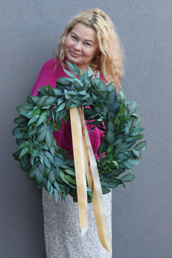 Sicilia Green, zielony wianek dekoracyjny, śr.50cm 