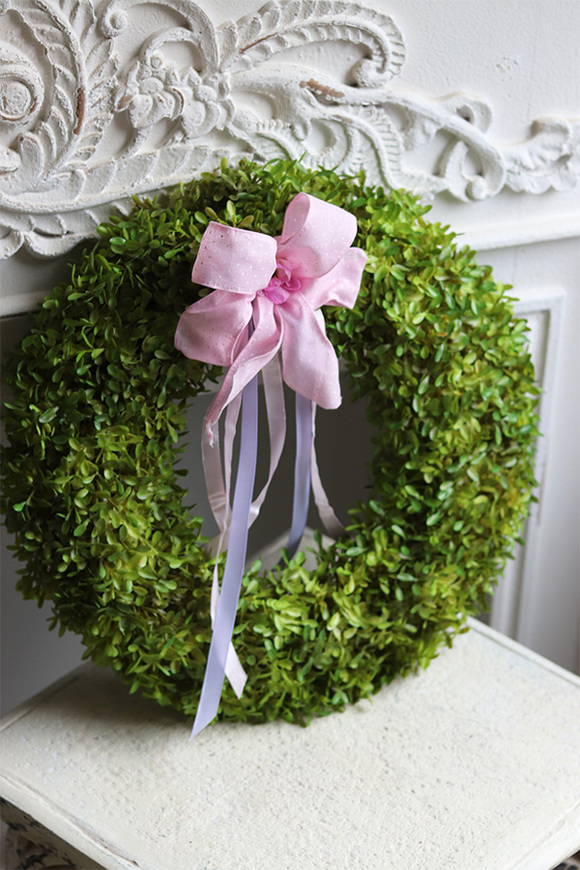 elegancki wysokiej jakości zielony wianek, Poczuj Wiosnę, śr.49cm