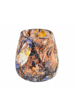 Modern B, kolorowy lampion szklany, wym.11x11cm