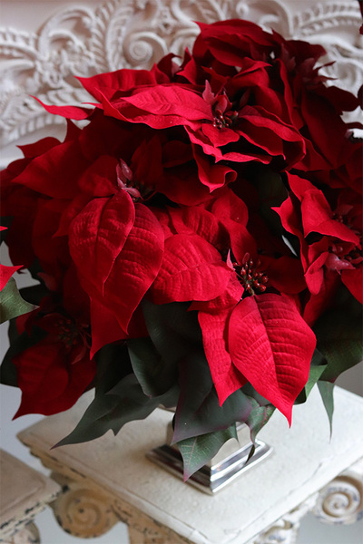 Gwiazda Betlejemska Silver Lux, sztuczna roślina w donicy