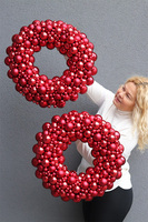 Pandora Red Big, świąteczny wianek ze szklanych bombek na drzwi,