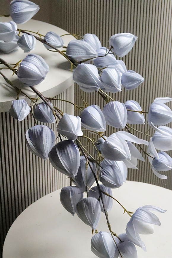 Miechunka, gałązka sztuczny kwiat, kremowa