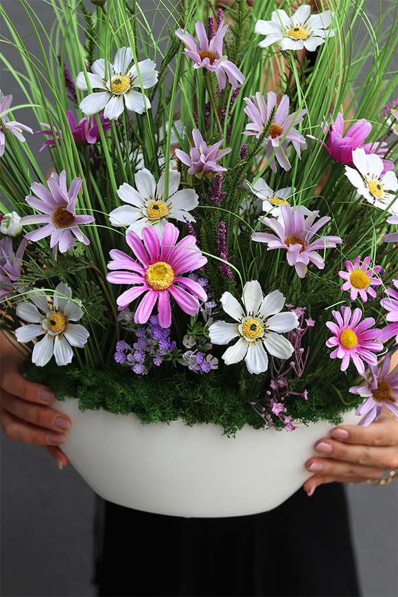 kompozycja z traw i kwiatów, Laos Letnia Łąka, wys.64cm