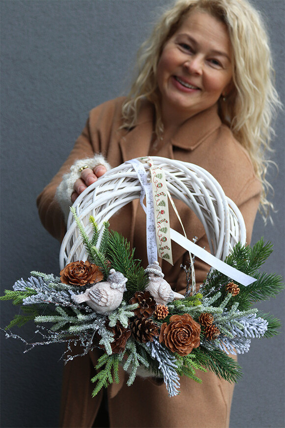 Świąteczny Kolor Big 2, bogaty wianek świąteczny LED