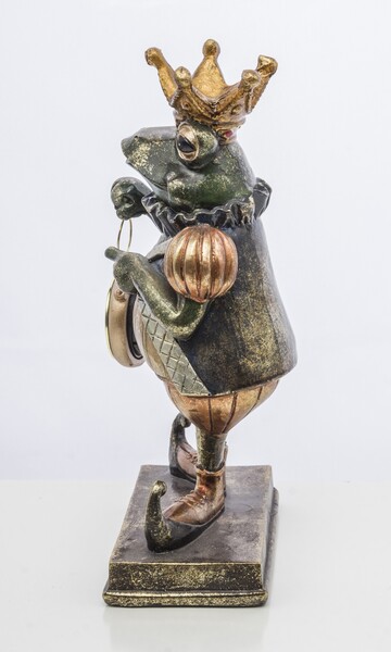 Żaba Król, figurka z zegarkiem, wym.25.5x15.5x10.5cm 