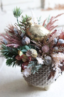 stroik wielkanocny ze złotą kurą, Kukuryku, wym. 25x33cm