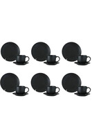 Satin Black, komplet kawowy dla 6 osób