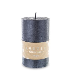 Rustic Candle, świąteczna świeca w kształcie walca, rustic metalic, wys.12cm
