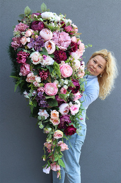 Destinato, duża wiązanka nagrobna, dł.115cm