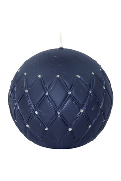 świąteczna świeca Florencja Kula, granat 1, wym.9.5x10x10cm