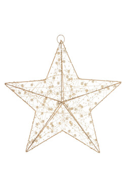 OD RĘKI Christmas Star, zawieszka świąteczna gwiazdka LED, złota, wym.30x30cm 