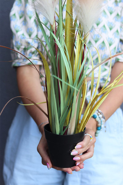 sztuczna trawa Pióropusze, beige, wys.56cm