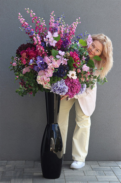 Bellrose, wielki dekoracyjny bukiet w wazonie, wys.156cm