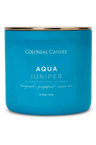 Aqua Juniper, sojowa świeca zapachowa, Pop of Color