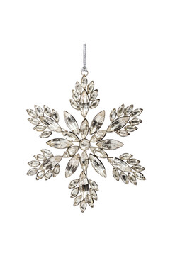 OD RĘKI Snowflakes E, kryształowe zawieszki świąteczne, wym.15x15cm, kpl.12szt 