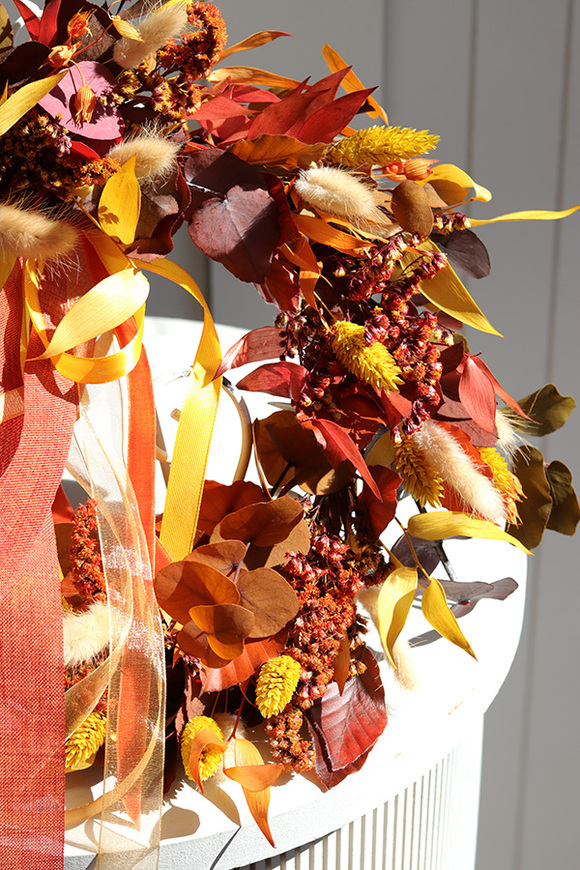 Boho Mefre, dekoracyjny wianek ze stabilizowanych roślin, śr.30cm