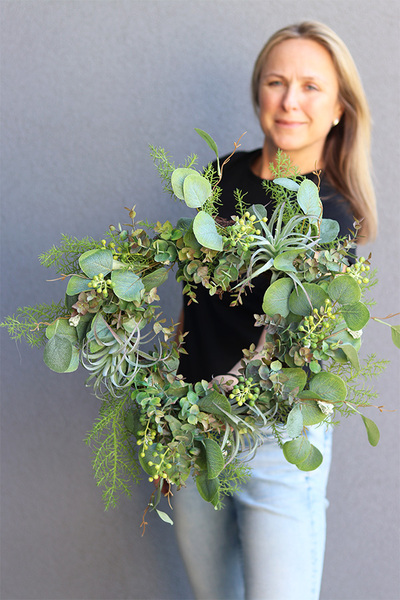 Eukalipto, zielony wianek na drzwi