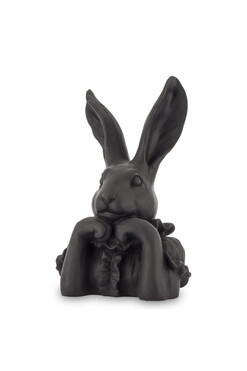 Pani Zając B, figurka zajączek wielkanocny, czarny, wys.33cm