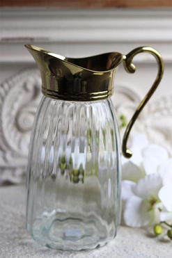 szklany dzbanek, Lux Villa Silver Glamour, wys.26cm