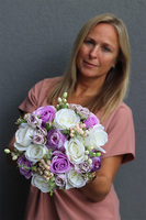 Lilla Velvet, flowerbox kwiatowy w welurowym pudełku