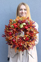 Jesienna Przygoda, jesienny wianek z pięknymi dodatkami