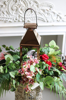 Angelo Garden Bordo 3, lampion nagrobny z kwiatami