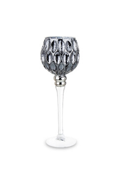Wine Glass Grey C, elegancki świecznik kielich, wys.30cm