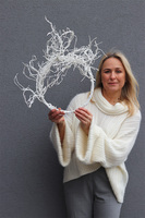 Biała Zima Simple, zimowy wianek na drzwi