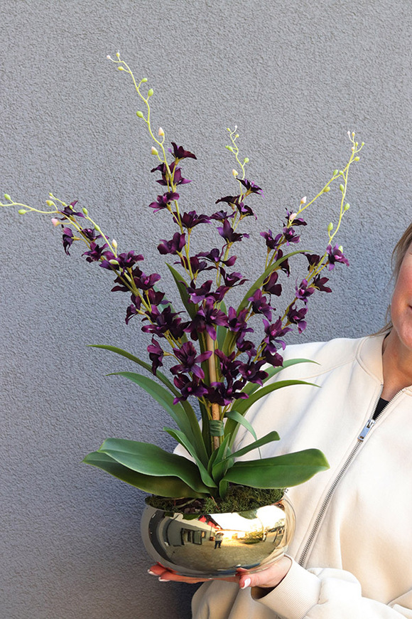 Tajlandia Purple, storczyk w złotej donicy