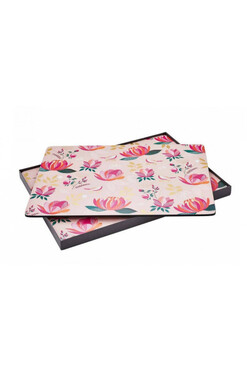 Peony Pink, podkładki korkowe z kwiatami, średnie, 4szt