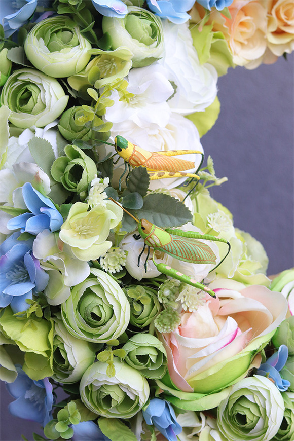 Pistacio Blue, bogaty wianek na drzwi