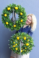 Citrones 4, zielony wianek na drzwi z owocami