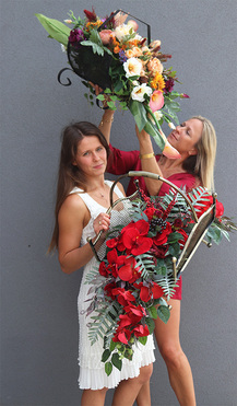 komplet dekoracji nagrobnych w koszach Wspomnienie, kpl.2szt 