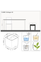 Cube Cottage, doniczka z nawadnianiem 40 lechuza tendom.pl
