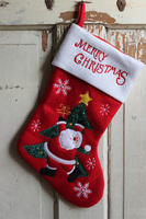 mikołajkowa skarpeta świąteczna, Santa 2, czerwona, wym.38x26cm