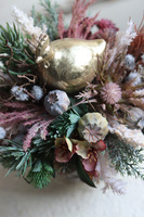 stroik wielkanocny ze złotą kurą, Kukuryku, wym. 25x33cm