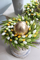 elegancki stroik ze złotym jajem, Witaj Wiosno, śr.40cm   