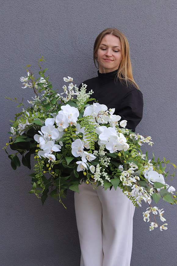 Orchid Monarch, biała wiązanka nagrobna